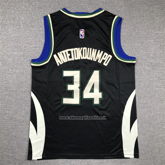 Maglia Bambino Milwaukee Bucks Giannis Antetokounmpo #34 Statement 2022-23 Nero